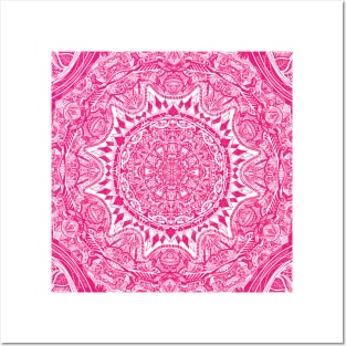 Pink mandala pattern Posters and Art